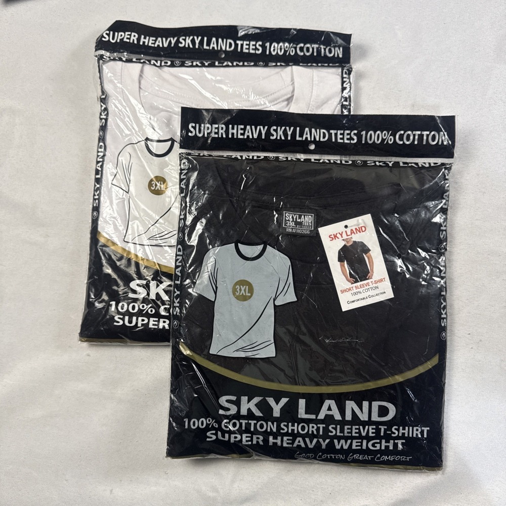 Skyland Super Heavy Cotton Crewneck Tease 2 Pack Black And White Size 3 XL